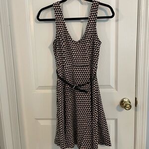 LC Lauren Conrad Fit and Flare Black and Pink Dress